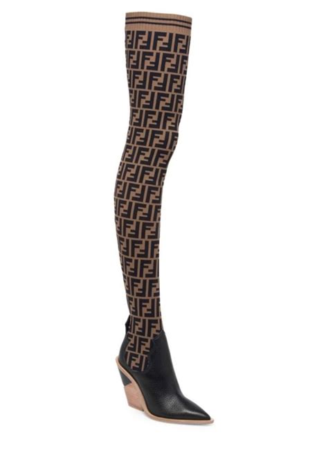 fendi rubber rain boots|fendi thigh high sock boots.